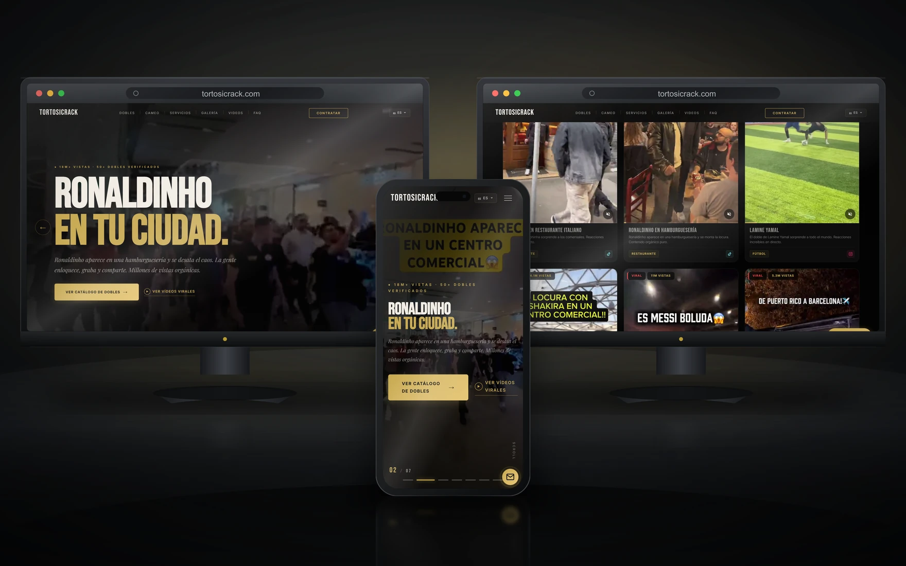 Web + CRM Tortosicrack — agencia de dobles de famosos