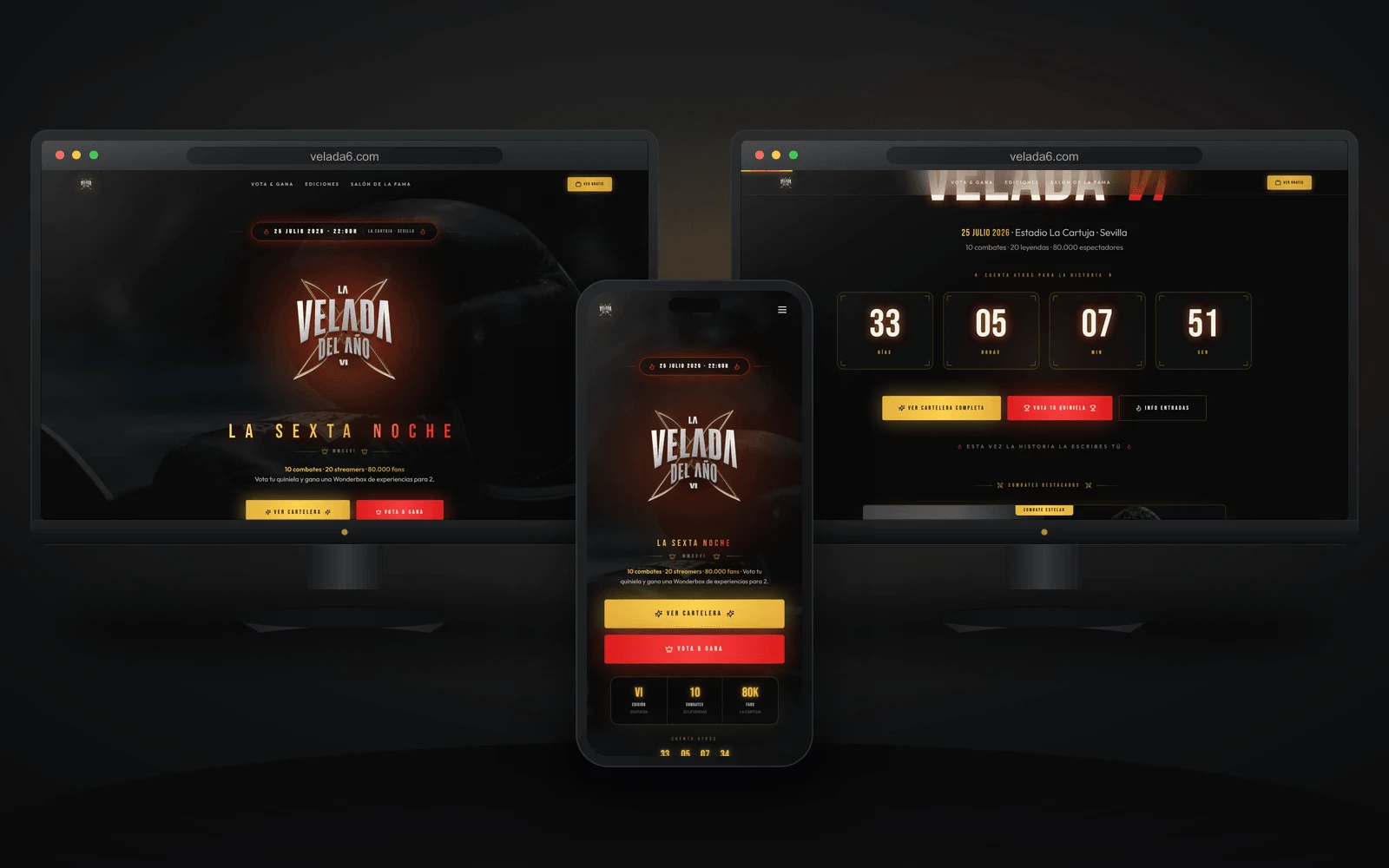 Web velada6.com — La Velada del Año VI, evento y quiniela